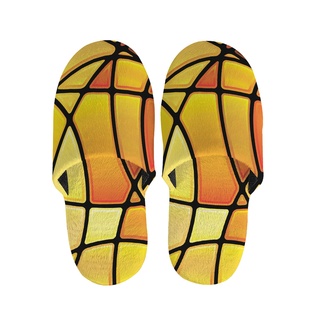Yellow Stained Glass Mosaic Print Slippers