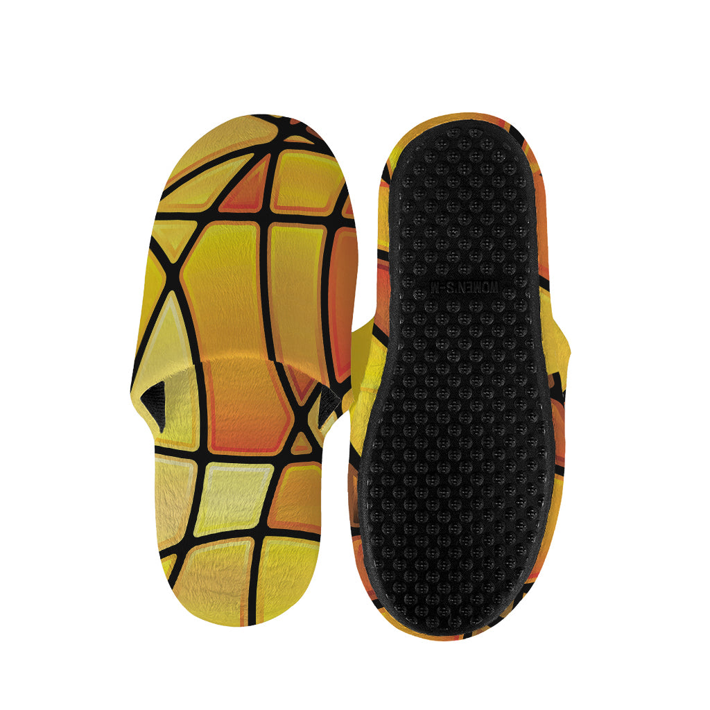 Yellow Stained Glass Mosaic Print Slippers