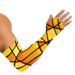 Yellow Stained Glass Mosaic Print Sun Protection Arm Sleeves
