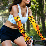 Yellow Stained Glass Mosaic Print Sun Protection Arm Sleeves