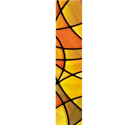 Yellow Stained Glass Mosaic Print Table Runner