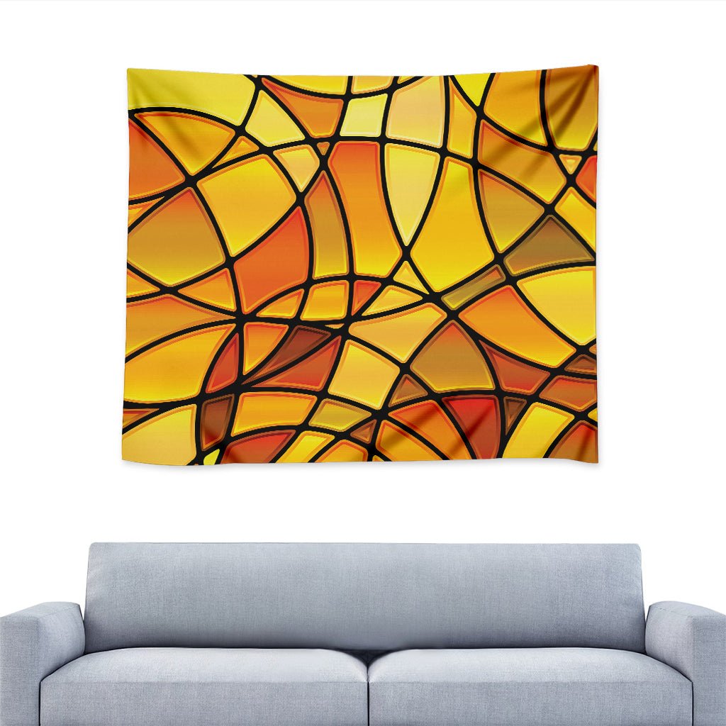 Yellow Stained Glass Mosaic Print Tapestry
