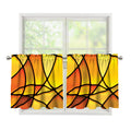 Yellow Stained Glass Mosaic Print Tier Curtains