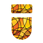 Yellow Stained Glass Mosaic Print Toilet Lid And Tank Cover Set