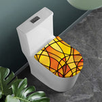 Yellow Stained Glass Mosaic Print Toilet Lid Cover