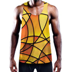 Yellow Stained Glass Mosaic Print Training Tank Top