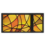 Yellow Stained Glass Mosaic Print Trifold Wallet