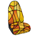Yellow Stained Glass Mosaic Print Waterproof Car Seat Cover