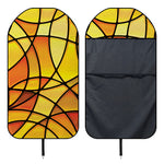 Yellow Stained Glass Mosaic Print Waterproof Car Seat Cover