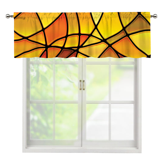 Yellow Stained Glass Mosaic Print Window Valance