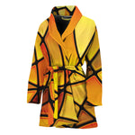 Yellow Stained Glass Mosaic Print Women's Bathrobe