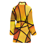 Yellow Stained Glass Mosaic Print Women's Bathrobe