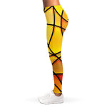 Yellow Stained Glass Mosaic Print Women's Leggings