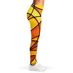 Yellow Stained Glass Mosaic Print Women's Leggings