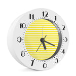 Yellow Striped Pattern Print Alarm Clock