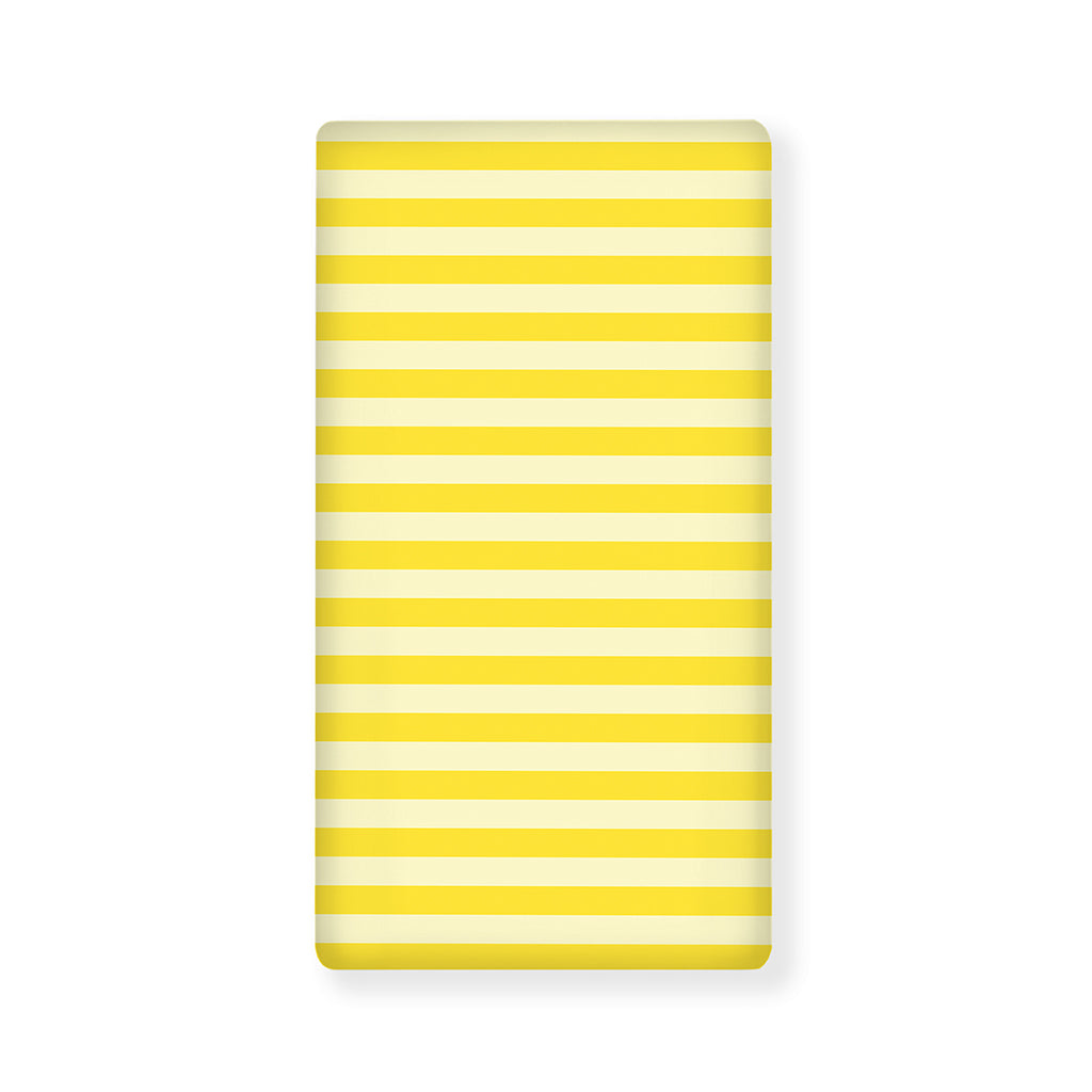Yellow Striped Pattern Print Baby Crib Sheet