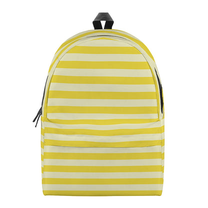 Yellow Striped Pattern Print Backpack