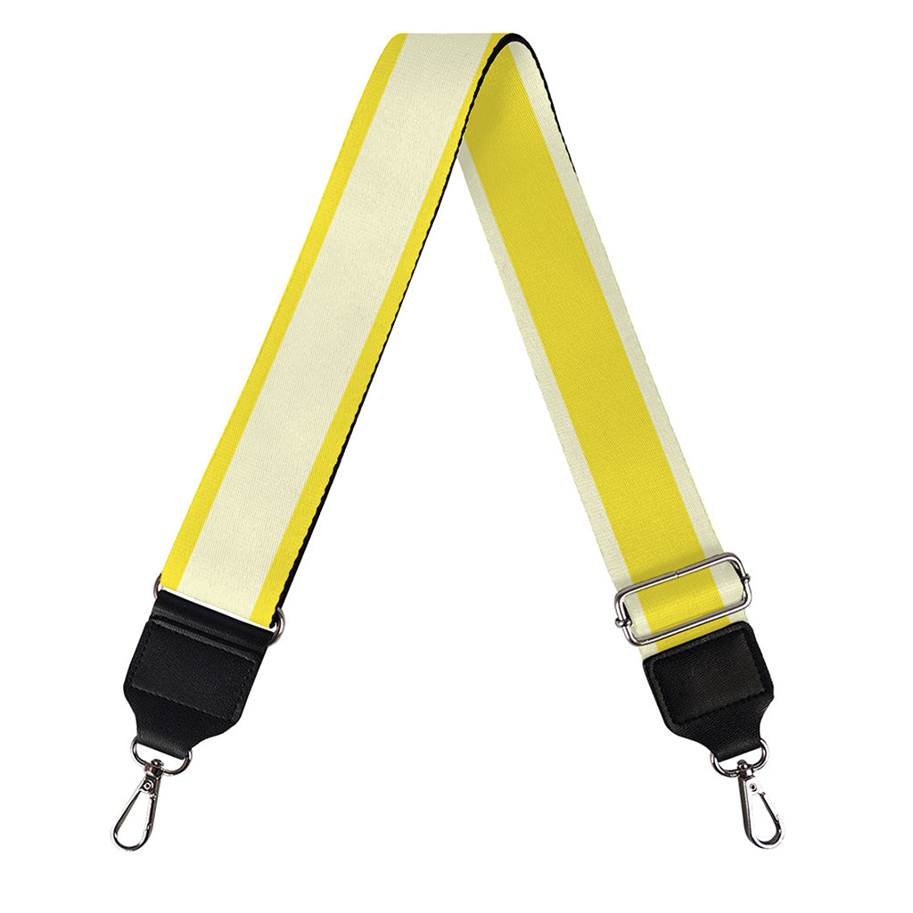 Yellow Striped Pattern Print Bag Strap