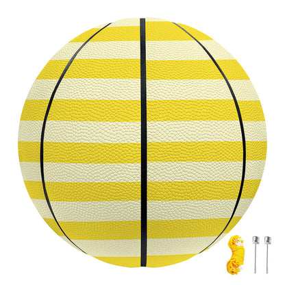 Yellow Striped Pattern Print Basketball
