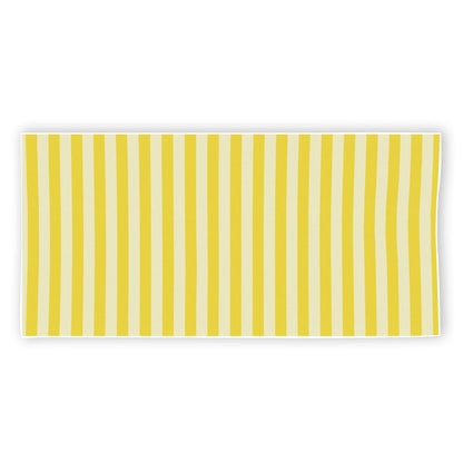 Yellow Striped Pattern Print Beach Towel