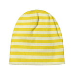 Yellow Striped Pattern Print Beanie