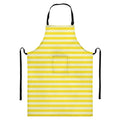 Yellow Striped Pattern Print Bib Apron With Pocket