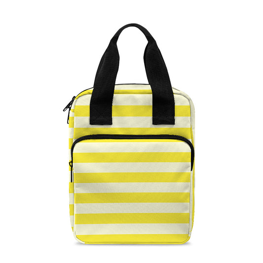 Yellow Striped Pattern Print Bible Tote Bag