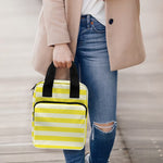 Yellow Striped Pattern Print Bible Tote Bag