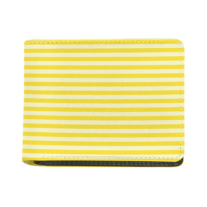 Yellow Striped Pattern Print Bifold Wallet