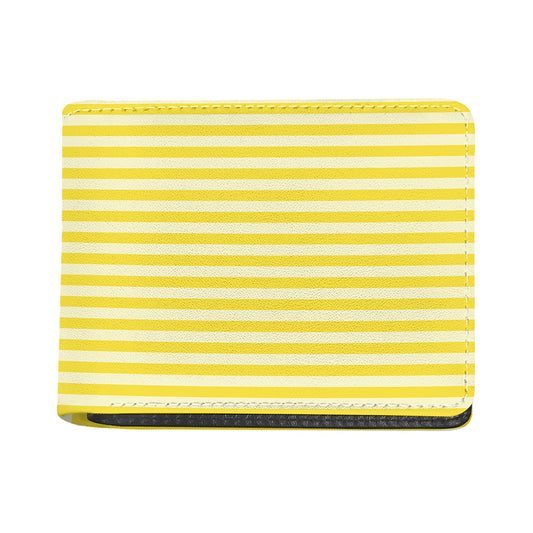 Yellow Striped Pattern Print Bifold Wallet