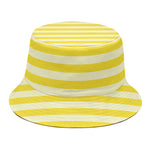 Yellow Striped Pattern Print Bucket Hat