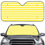 Yellow Striped Pattern Print Car Windshield Sun Shade