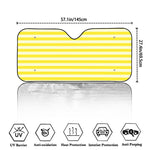 Yellow Striped Pattern Print Car Windshield Sun Shade