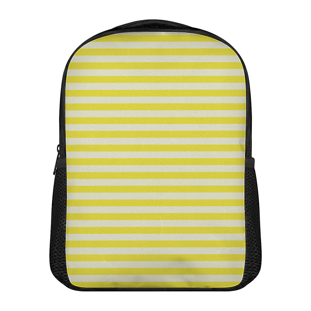 Yellow Striped Pattern Print Casual Backpack