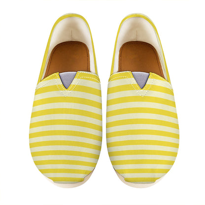 Yellow Striped Pattern Print Casual Shoes