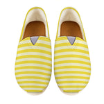 Yellow Striped Pattern Print Casual Shoes