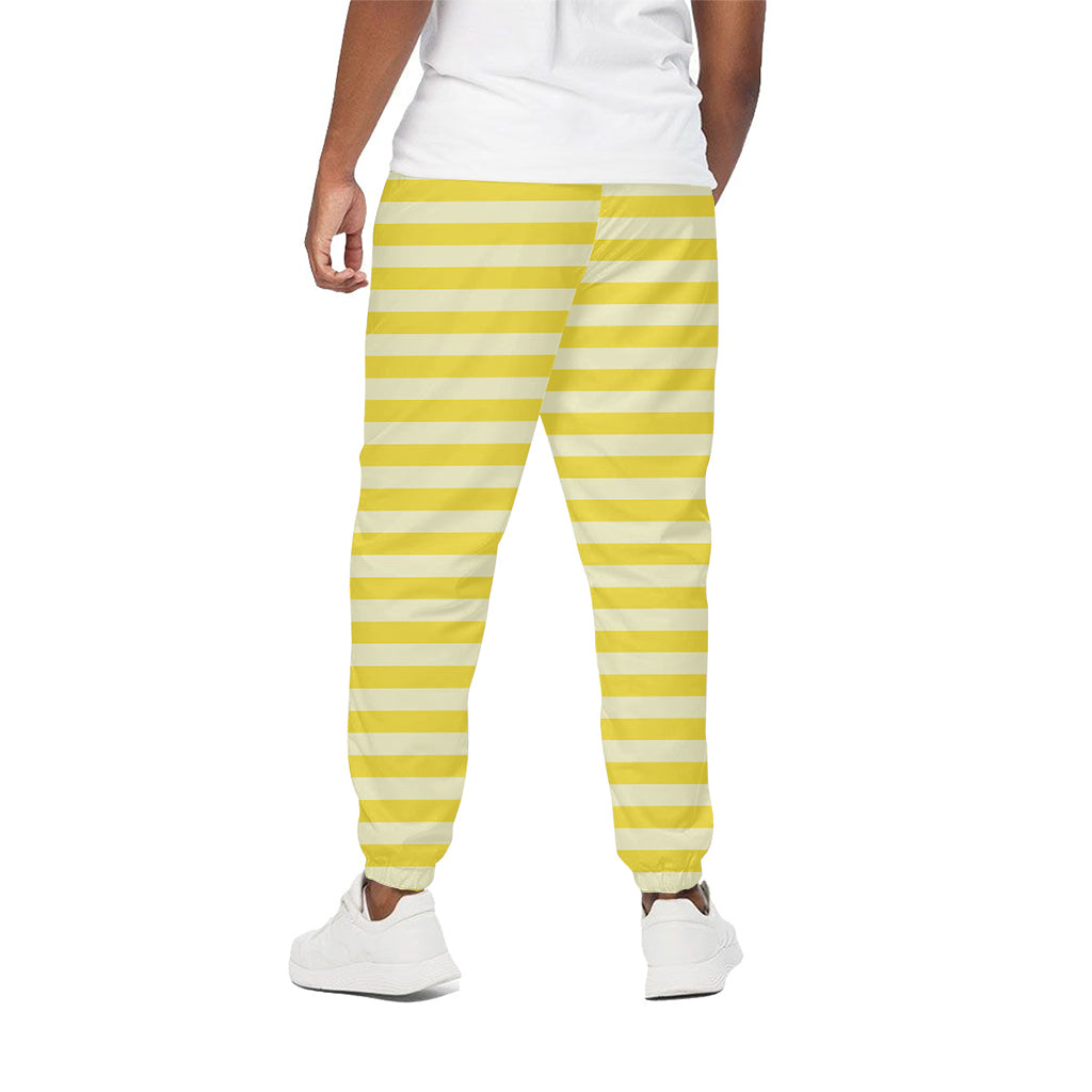 Yellow Striped Pattern Print Cotton Pants