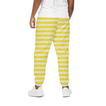 Yellow Striped Pattern Print Cotton Pants