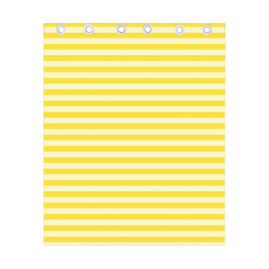 Yellow Striped Pattern Print Curtain