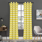 Yellow Striped Pattern Print Curtain