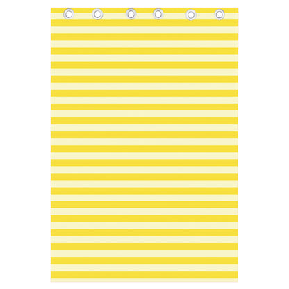 Yellow Striped Pattern Print Curtain