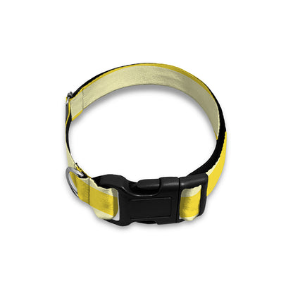 Yellow Striped Pattern Print Dog Collar