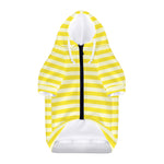 Yellow Striped Pattern Print Dog Zip Up Hoodie