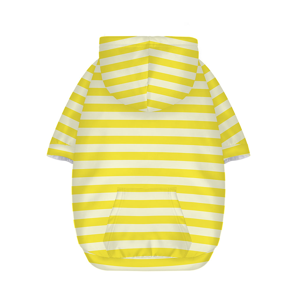 Yellow Striped Pattern Print Dog Zip Up Hoodie