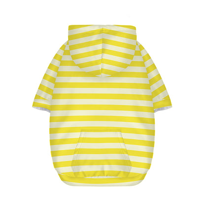 Yellow Striped Pattern Print Dog Zip Up Hoodie