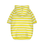 Yellow Striped Pattern Print Dog Zip Up Hoodie
