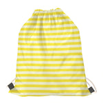 Yellow Striped Pattern Print Drawstring Bag