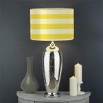 Yellow Striped Pattern Print Drum Lamp Shade