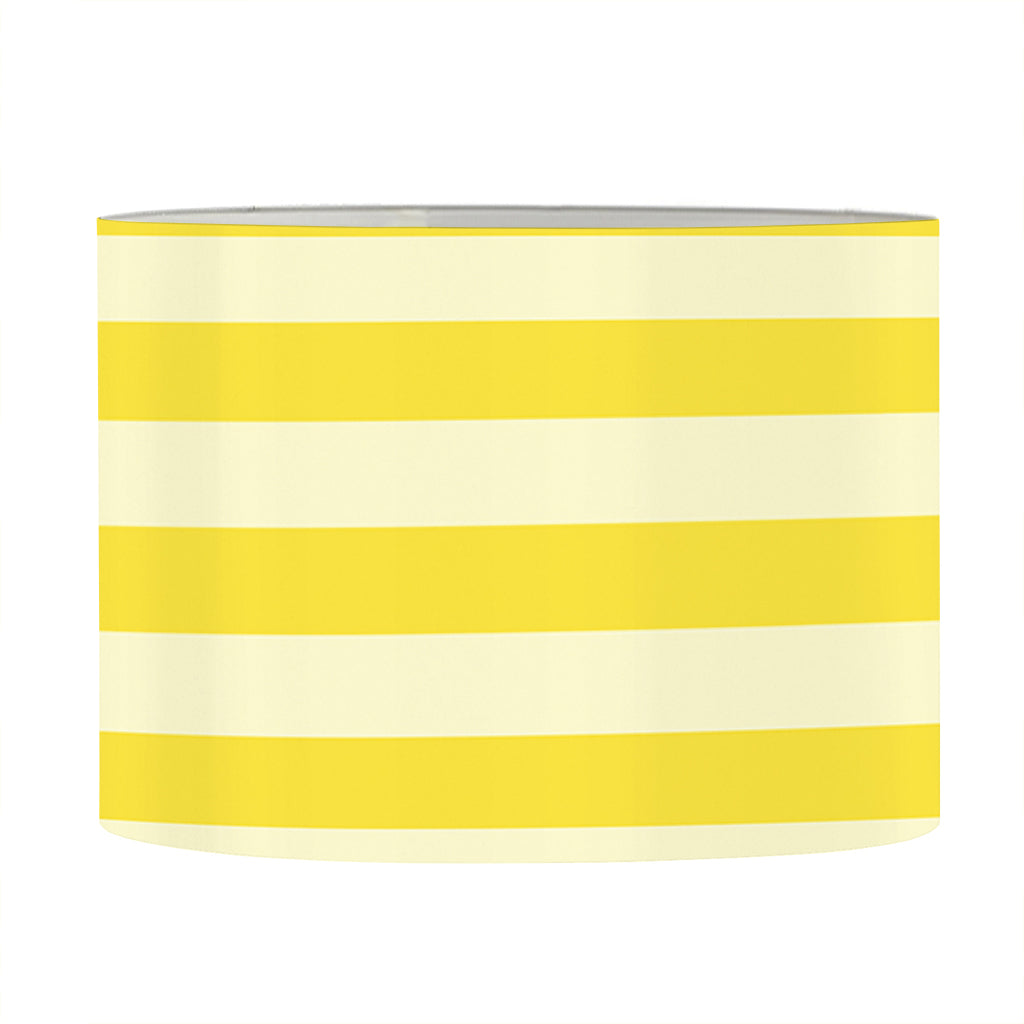 Yellow Striped Pattern Print Drum Lamp Shade