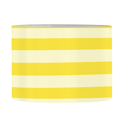 Yellow Striped Pattern Print Drum Lamp Shade